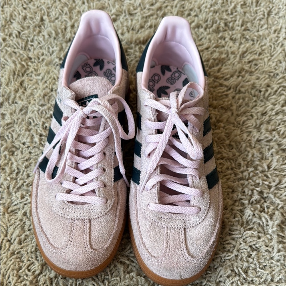 Adidas Pink and Black Sneakers with Classic Design